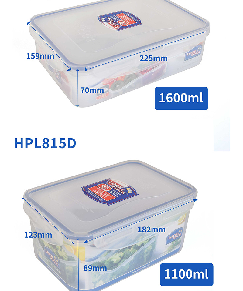 Plastic Fresh-Keeping Lunch Box Sealed Food Refrigerator Storage Box Bento Box Microwave Oven Fresh-Keeping Box
