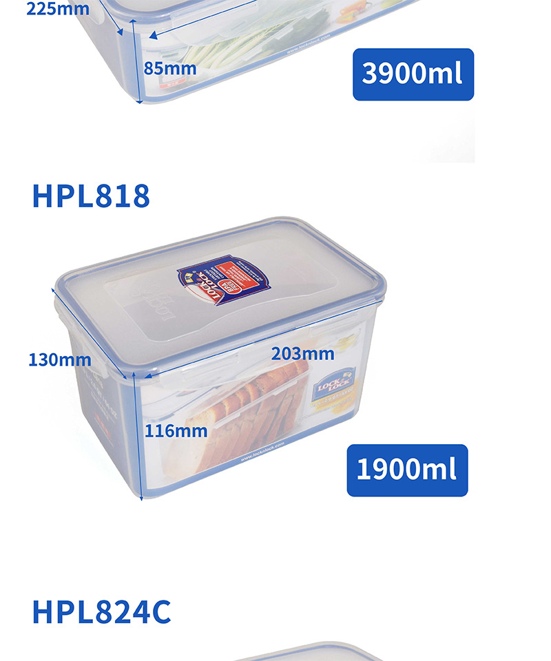 Plastic Fresh-Keeping Lunch Box Sealed Food Refrigerator Storage Box Bento Box Microwave Oven Fresh-Keeping Box
