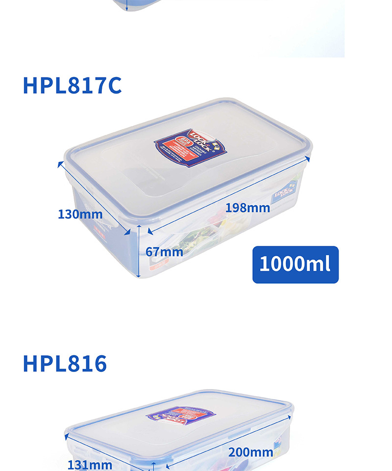 Plastic Fresh-Keeping Lunch Box Sealed Food Refrigerator Storage Box Bento Box Microwave Oven Fresh-Keeping Box