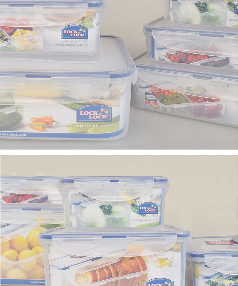 Plastic Fresh-Keeping Lunch Box Sealed Food Refrigerator Storage Box Bento Box Microwave Oven Fresh-Keeping Box