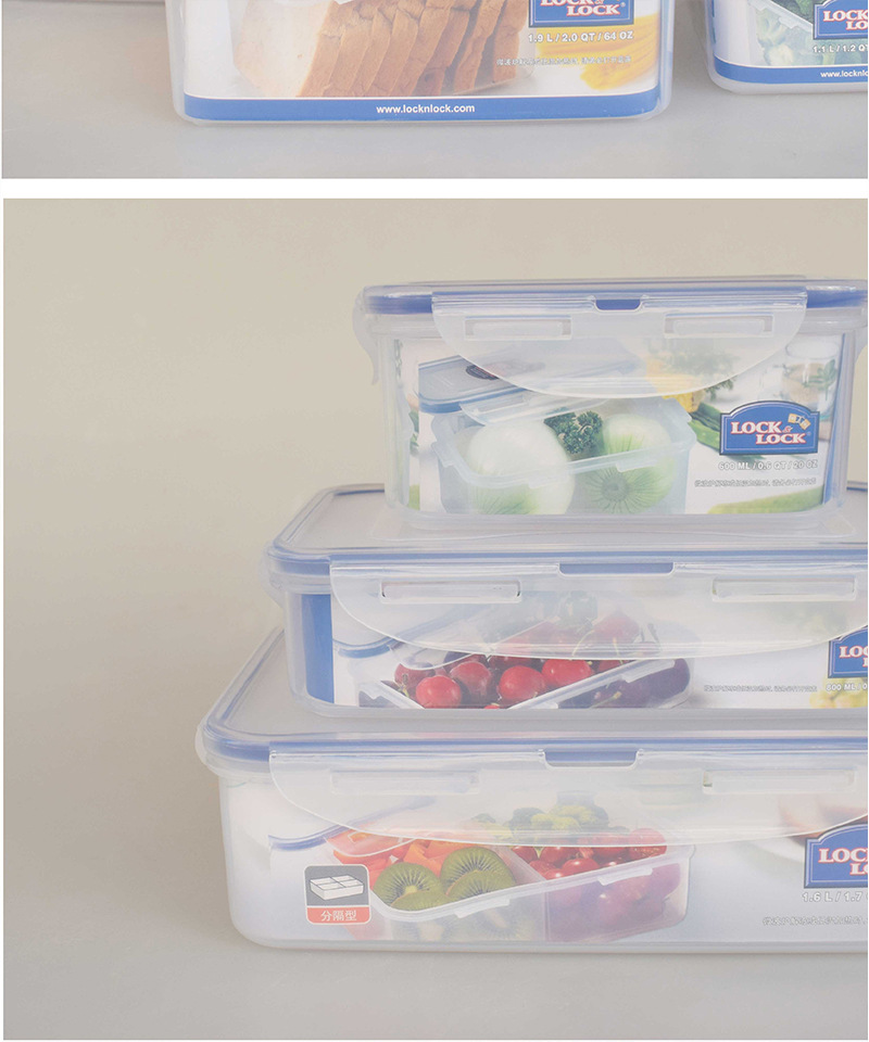 Plastic Fresh-Keeping Lunch Box Sealed Food Refrigerator Storage Box Bento Box Microwave Oven Fresh-Keeping Box