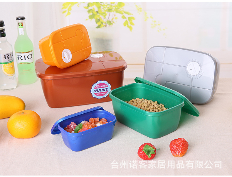 Kitchen Food and Grocery Snacks Plastic Fresh-Keeping Box with Lid Storage Cans Sealed Cans Refrigerator Microwaveable Kitchen Food and Grocery Snacks Plastic Fresh-Keeping Box with Lid Storage Cans Sealed Cans Refrigerator Microwaveable