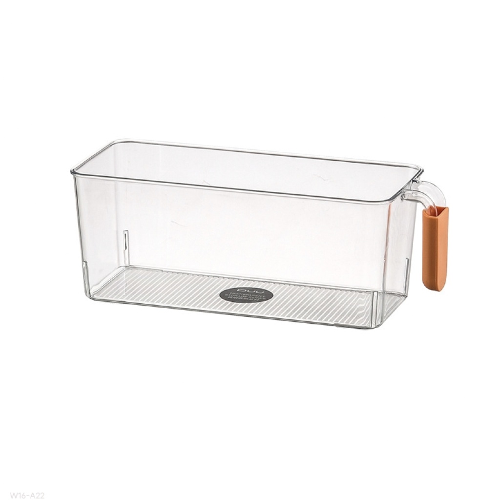 W16-A22 Colorful Handle Storage Box Pet Food Transparent Fresh-Keeping Box Kitchen Fruit Bottle & Can Finishing Box