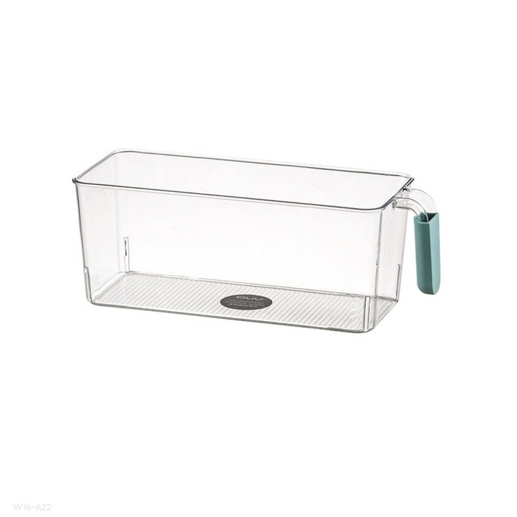 W16-A22 Colorful Handle Storage Box Pet Food Transparent Fresh-Keeping Box Kitchen Fruit Bottle & Can Finishing Box
