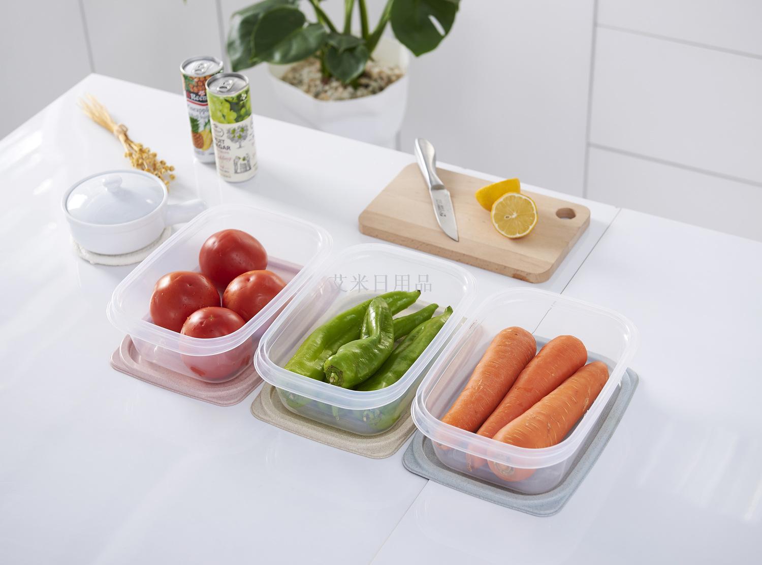 Jl-5415-3 Wheat straw fresh-keeping box Small and large set bento box Fresh-keeping box rectangular Jl-5415-3 Wheat straw fresh-keeping box Small and large set bento box Fresh-keeping box rectangular