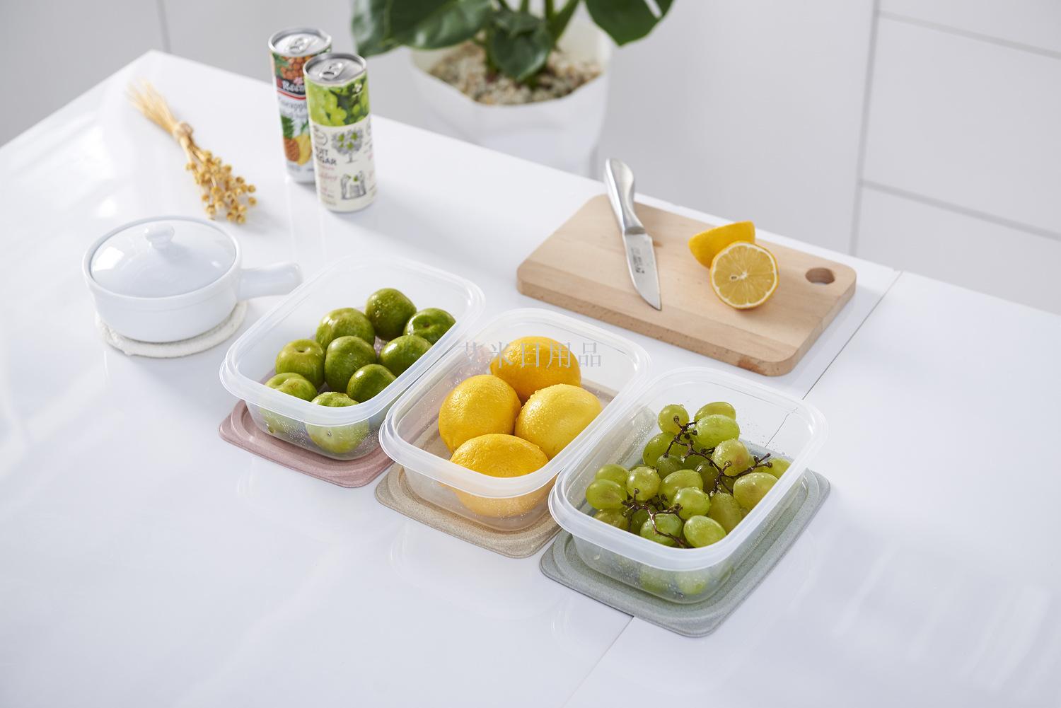 Jl-5415-3 Wheat straw fresh-keeping box Small and large set bento box Fresh-keeping box rectangular Jl-5415-3 Wheat straw fresh-keeping box Small and large set bento box Fresh-keeping box rectangular