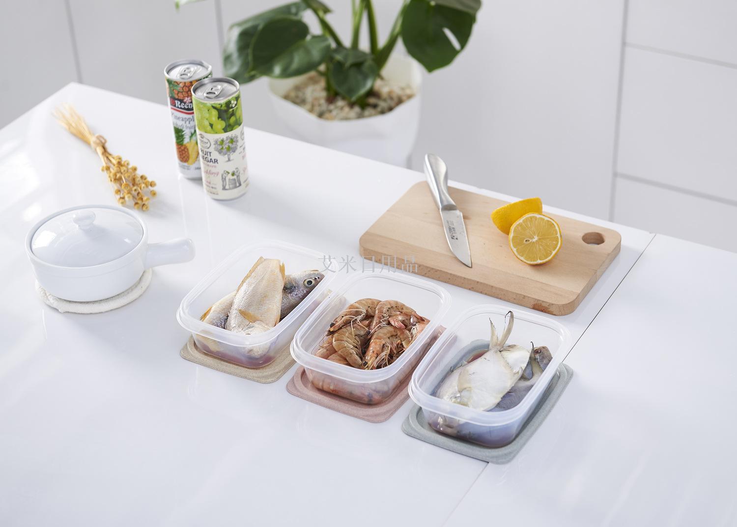 Jl-5415-3 Wheat straw fresh-keeping box Small and large set bento box Fresh-keeping box rectangular Jl-5415-3 Wheat straw fresh-keeping box Small and large set bento box Fresh-keeping box rectangular