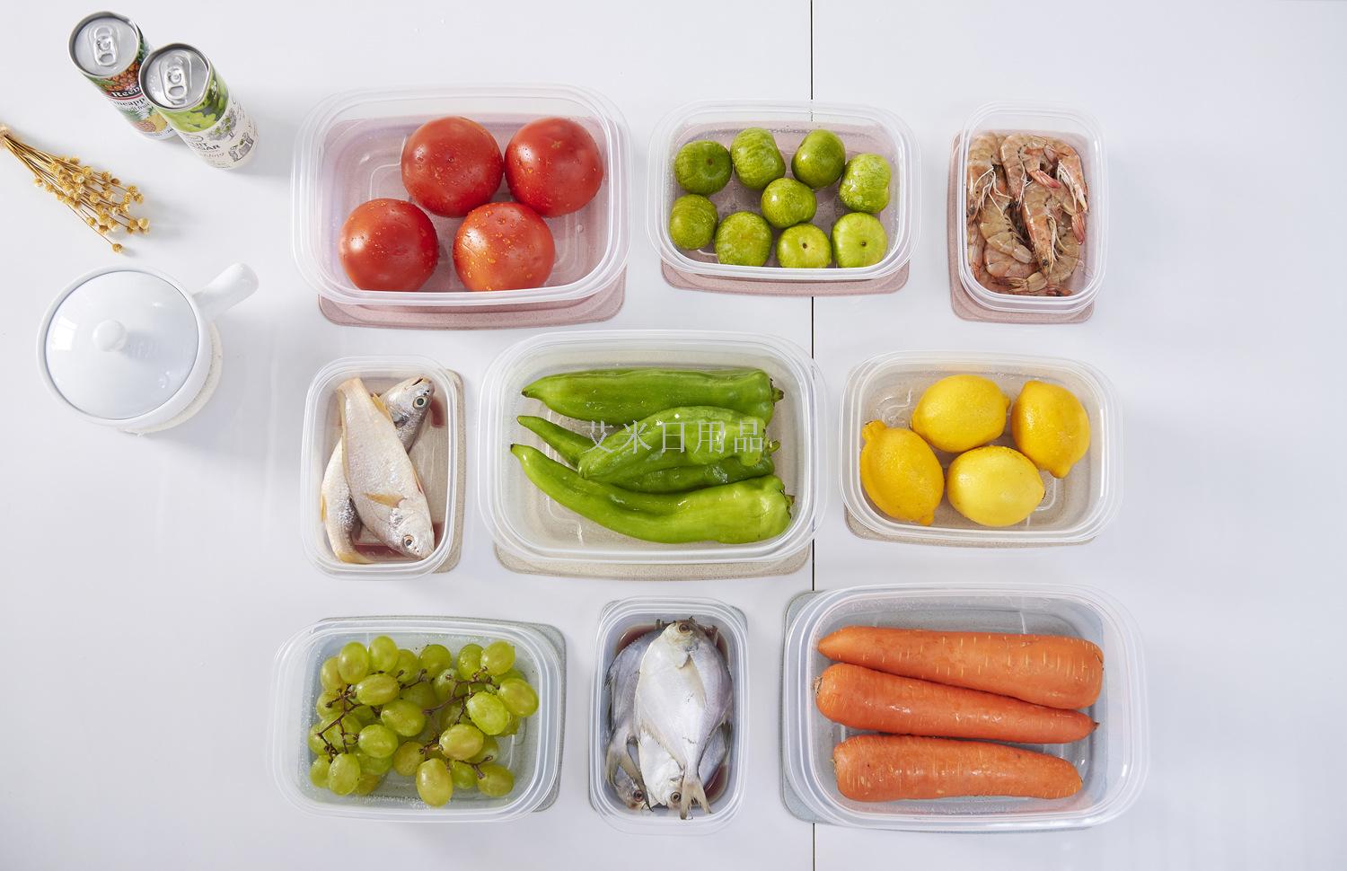 Jl-5415-3 Wheat straw fresh-keeping box Small and large set bento box Fresh-keeping box rectangular Jl-5415-3 Wheat straw fresh-keeping box Small and large set bento box Fresh-keeping box rectangular