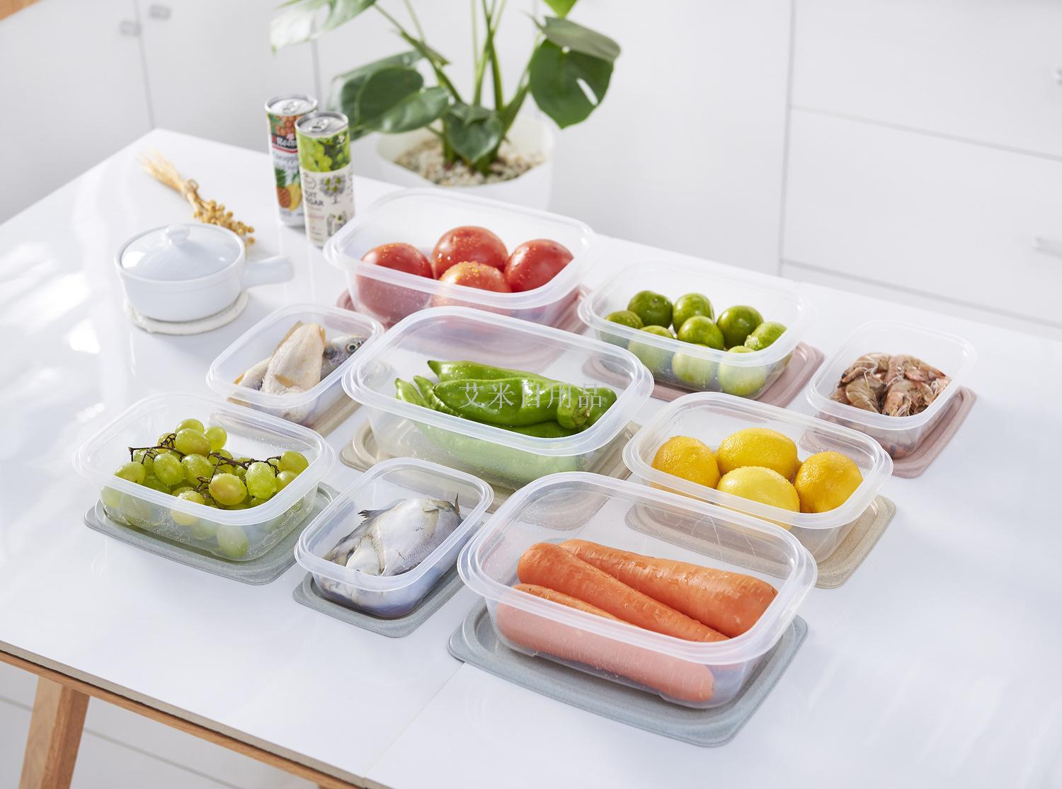 Jl-5415-3 Wheat straw fresh-keeping box Small and large set bento box Fresh-keeping box rectangular Jl-5415-3 Wheat straw fresh-keeping box Small and large set bento box Fresh-keeping box rectangular