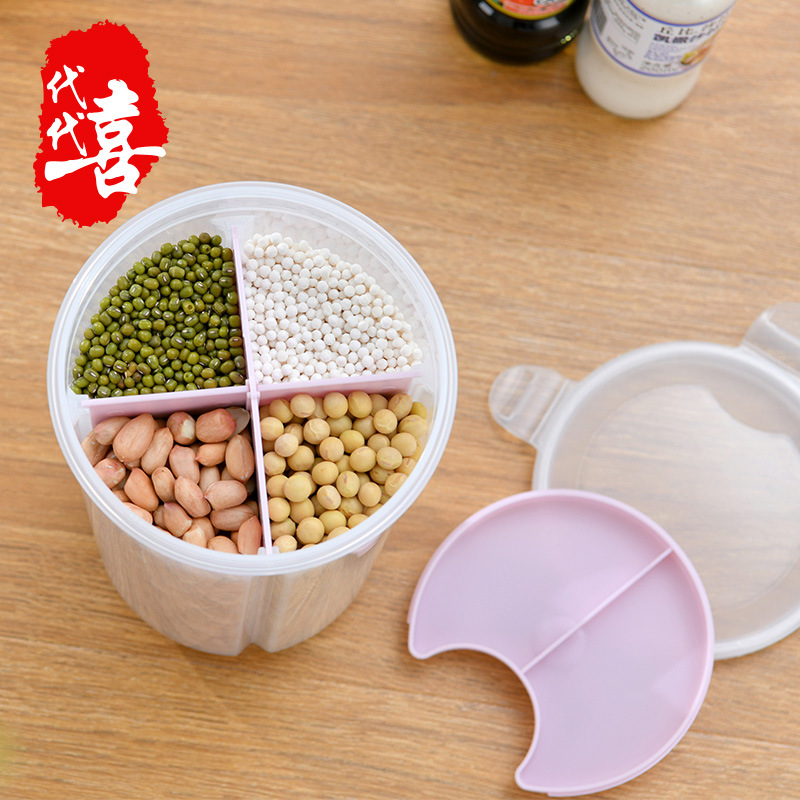 Plastic Bayonet Cereals Storage Sealed Tank Dried Fruit Divided Fresh-Keeping Box Separated Storage Tank