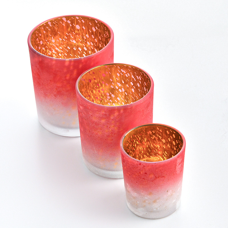 Aromatherapy Candle Cup Glass Gradient Cup Wedding Celebration Decoration Glass Cup Electroplating Frosted Candle Cup