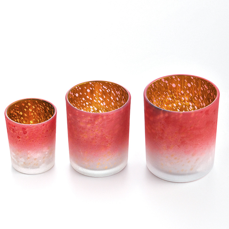 Aromatherapy Candle Cup Glass Gradient Cup Wedding Celebration Decoration Glass Cup Electroplating Frosted Candle Cup