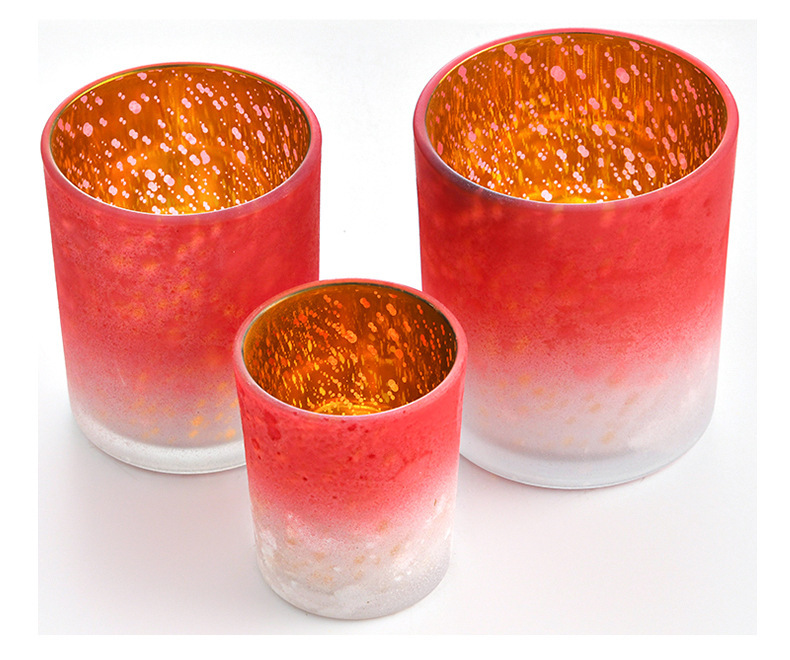 Aromatherapy Candle Cup Glass Gradient Cup Wedding Celebration Decoration Glass Cup Electroplating Frosted Candle Cup Aromatherapy Candle Cup Glass Gradient Cup Wedding Celebration Decoration Glass Cup Electroplating Frosted Candle Cup