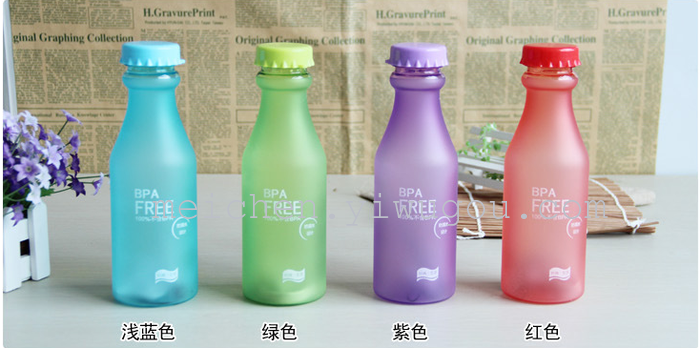 Creative student unbreakable frosted glass bottle soda glass cup with water s 350