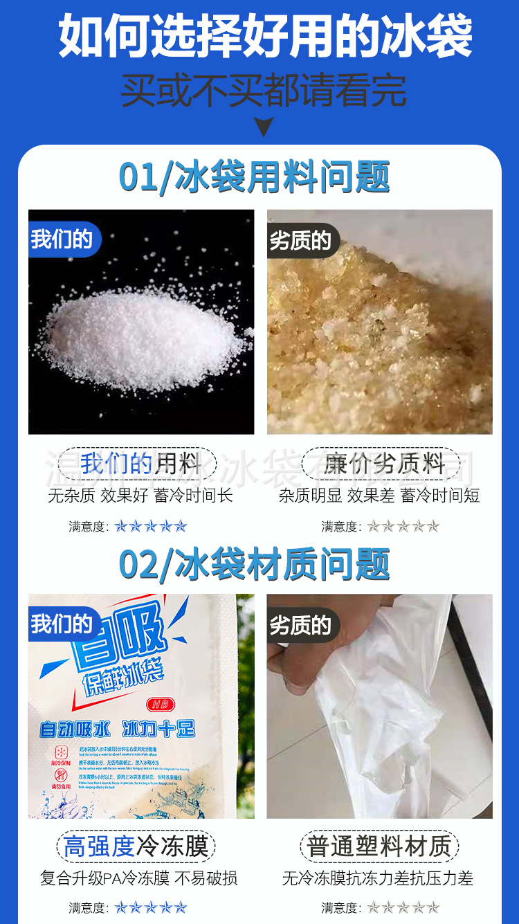 Disposable Ice Pack FreshKeeping Refrigerated Cold Compress Cooling Gel Express Seafood Food SelfAbsorbent Ice Bag