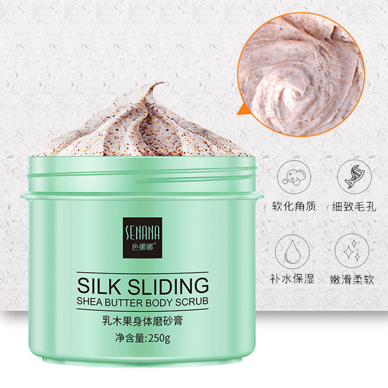 Senana Marina Shea Butter Body Scrub Cream Deep Cleansing Exfoliating Moisturizing Skin Body Cleaning Products Wholesale