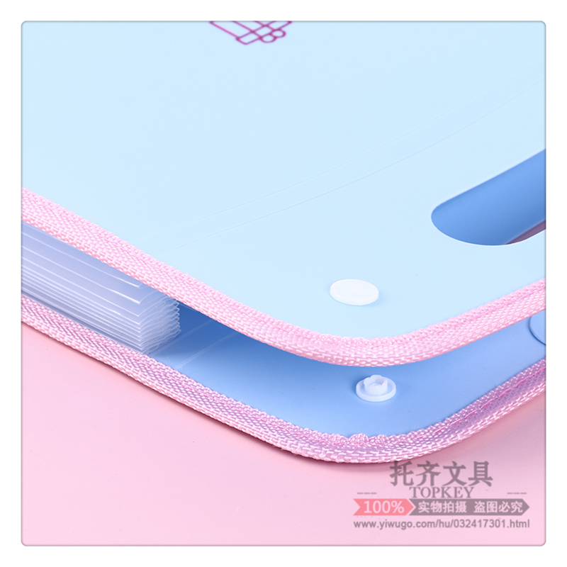 13-Layer Folder Student Organ Bag Examination Paper Bag A4 File Bag Korean Style Fresh Creative Test Paper Storage Bag