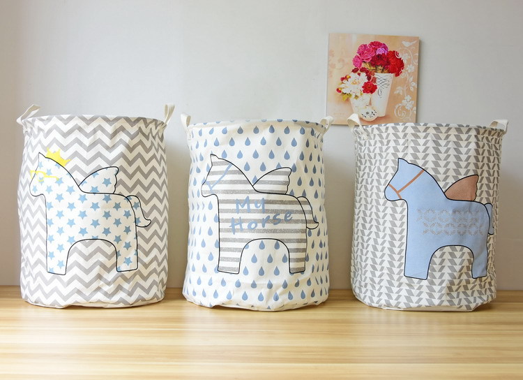Large-sized animal printed cotton and linen clothing storage bag brarrel Large-sized animal printed cotton and linen clothing storage bag brarrel