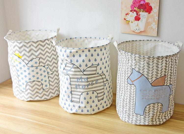Large-sized animal printed cotton and linen clothing storage bag brarrel Large-sized animal printed cotton and linen clothing storage bag brarrel