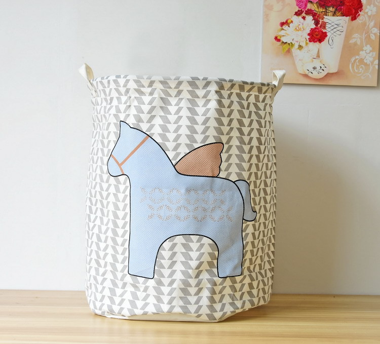 Large-sized animal printed cotton and linen clothing storage bag brarrel Large-sized animal printed cotton and linen clothing storage bag brarrel