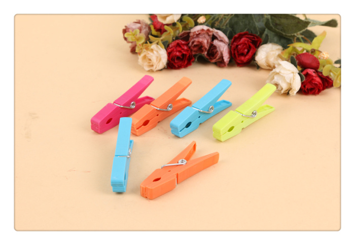 Natural Lin daily necessities fashion household candy color plastic clip spring clip clothespin