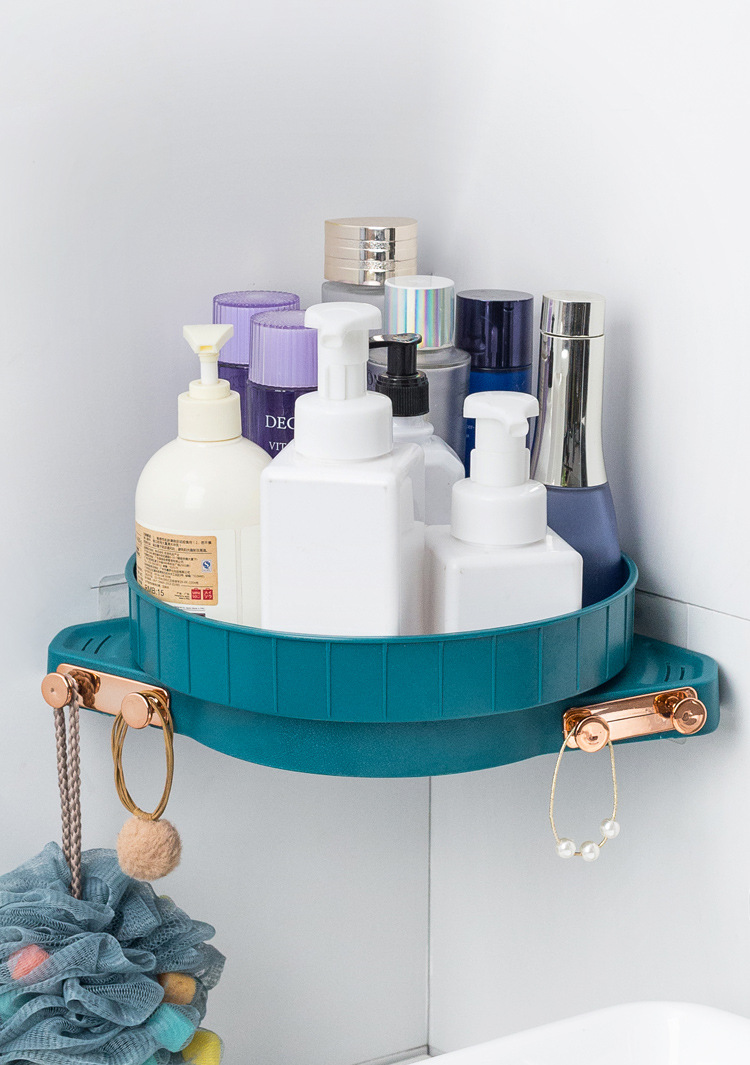 New Punch-Free Bathroom Storage Rack Wall-Mounted Bathroom Wall-Mounted round Hanger Toilet Bathroom Storage Rack