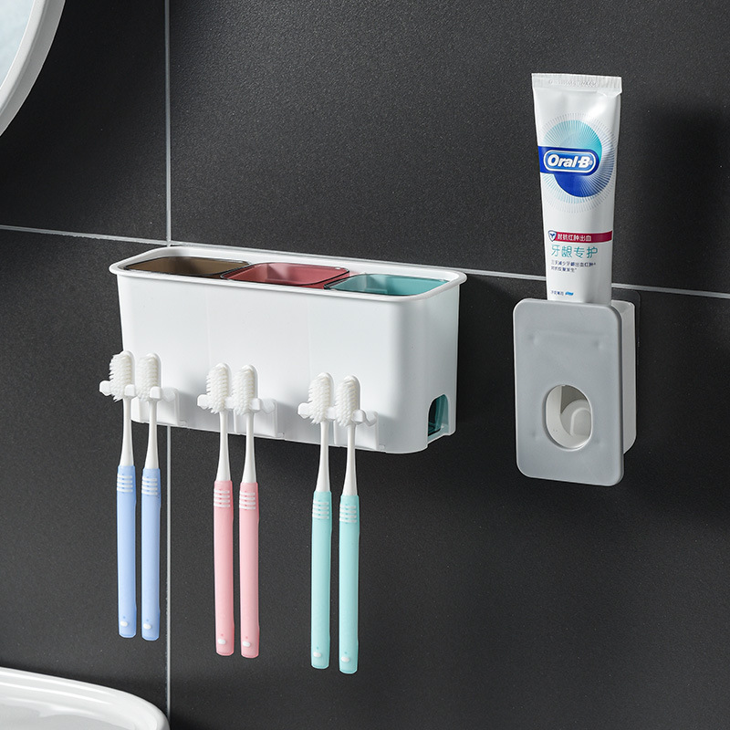 Suction Wall-Mounted Toothbrush Rack Cup Wall-Mounted Toothbrush Cup Holder Toilet Tooth Glass