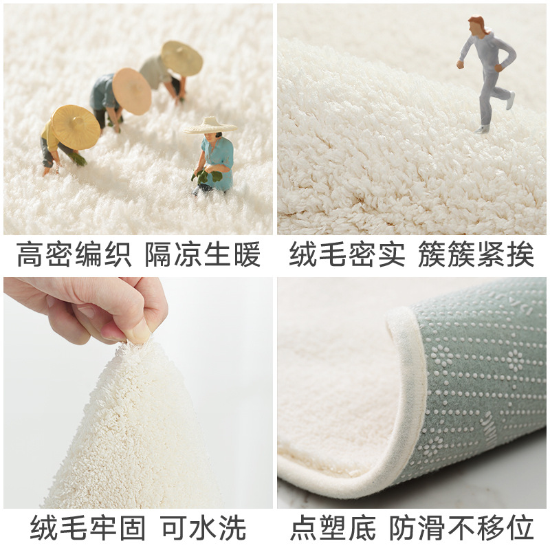 One Piece Dropshipping Ins Lambswool Bedside Bedroom Carpet Living Room Floor Mat Simple Thickened Sofa Non-Slip Mat