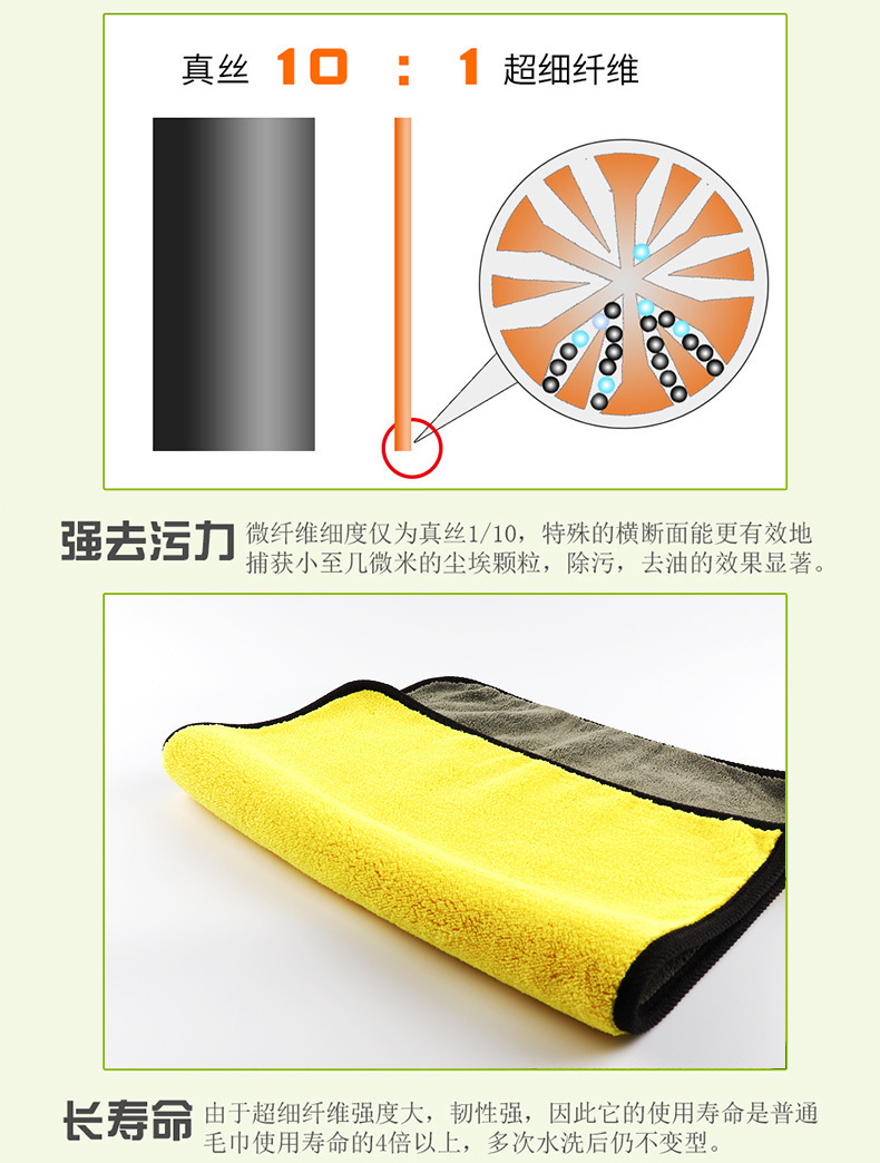 Car Wash Towel Thick Car Coral Towel Brushed Car Washing Cloth Absorbent Fine Fiber Car Towel