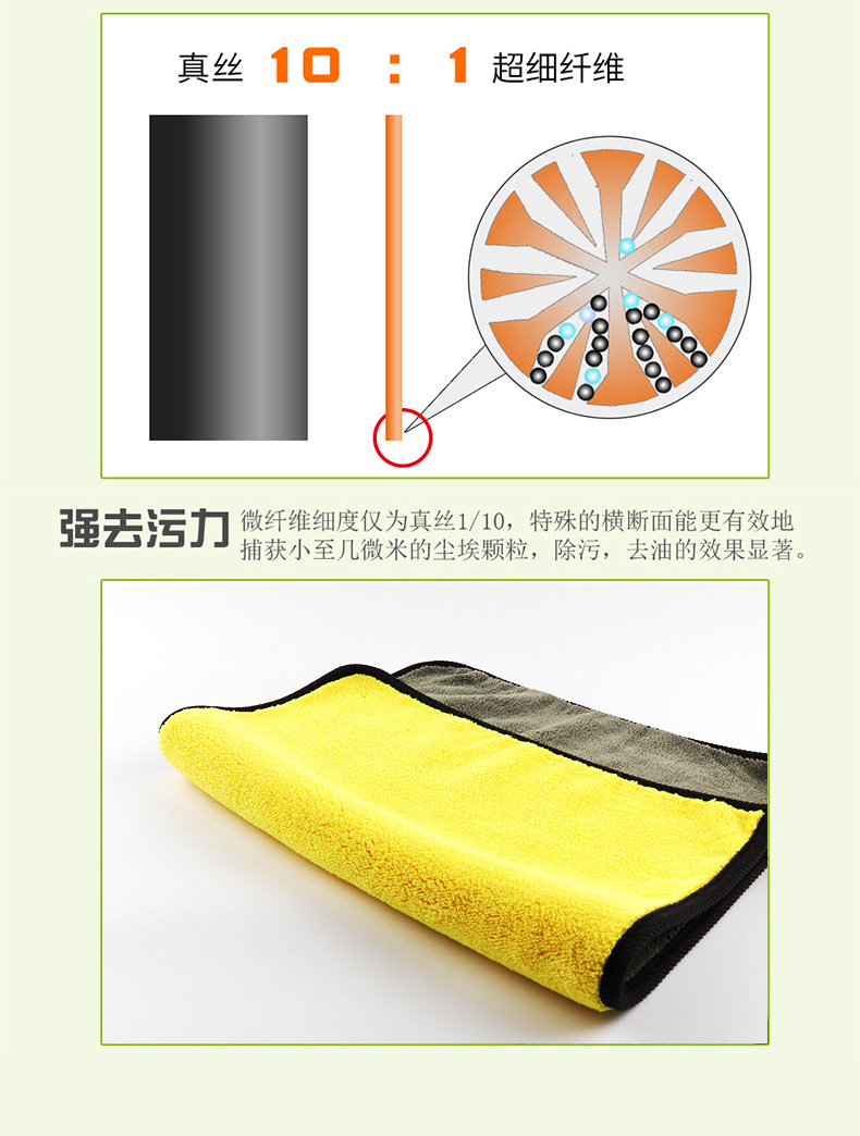 Car Towel Absorbent Thickened Double-Sided Coral Fleece Car Towel Large Fiber Car Wash Car Washing Cloth Lint-Free