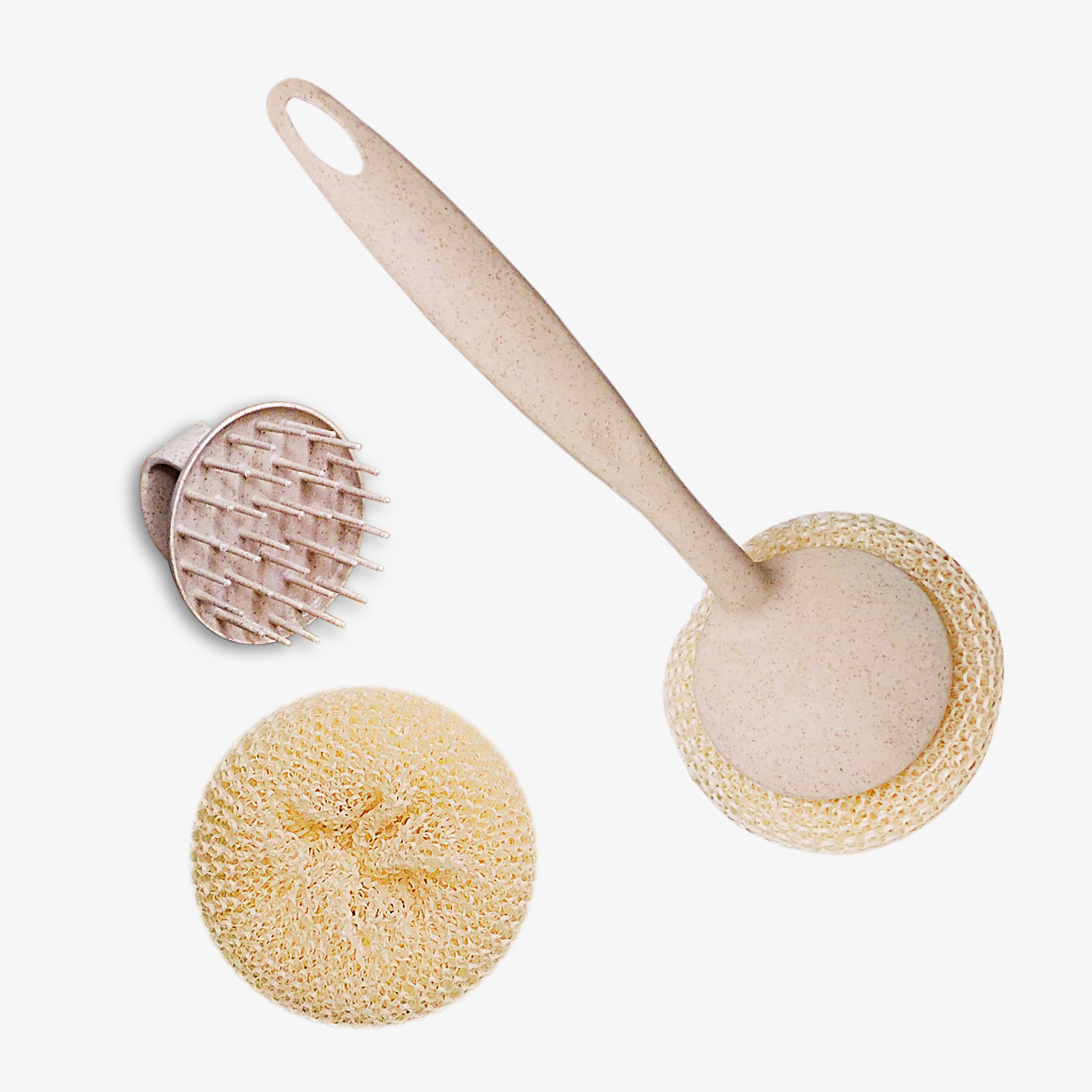 clean brush  Ball Steel Wire Wholesale Wheat Straw Long Handle Wok Brush Non-Stick Pan Special Dish Brush Wok Brush