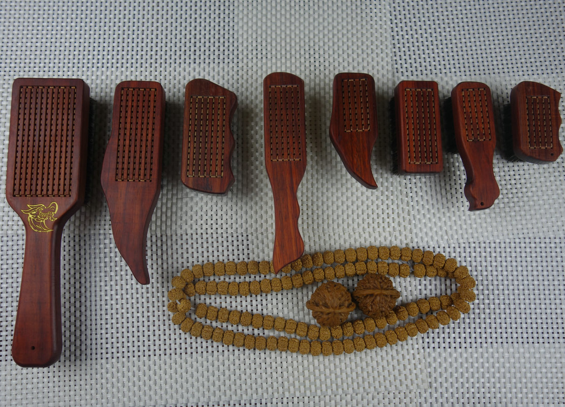 Wholesale Purple Sandalwood Wooden Handle Hand Brush Rhinoceros Horn Rudraksha Walnut clean brush