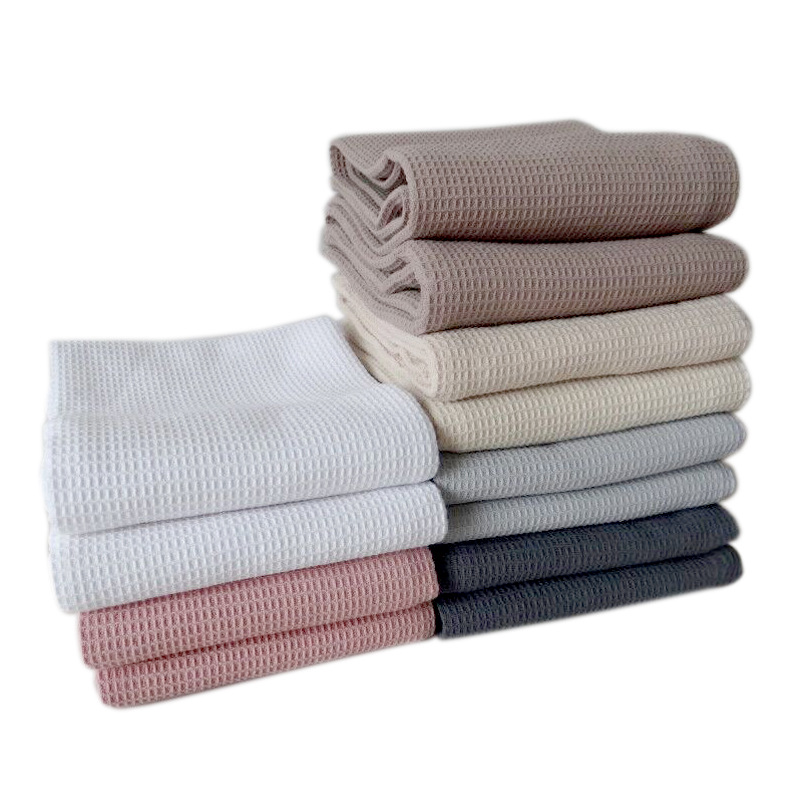 Cotton Household Kitchen Plain Waffle Water Absorption Good Tea Towel Kitchen Napkin Teatowel