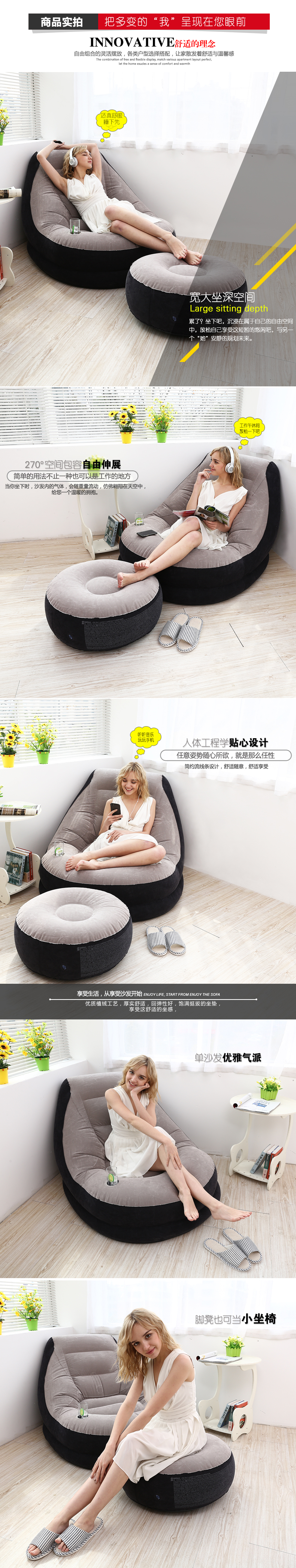 Lazy Sofa Folding Bed Lazy Bone Chair Single Sofa Bed Computer Chair Bay Window Lazy Sofa