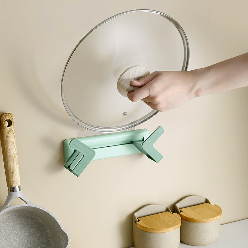 Adjustable Pot Lid Rack Wall-Mounted Kitchen Storage Rack Punch-Free Racks for Pot Lids Chopping Board Storage Rack