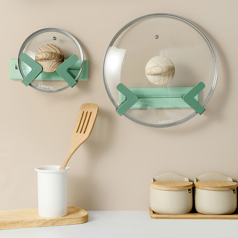 Adjustable Pot Lid Rack Wall-Mounted Kitchen Storage Rack Punch-Free Racks for Pot Lids Chopping Board Storage Rack