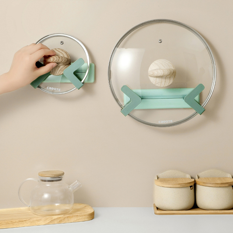 Adjustable Pot Lid Rack Wall-Mounted Kitchen Storage Rack Punch-Free Racks for Pot Lids Chopping Board Storage Rack