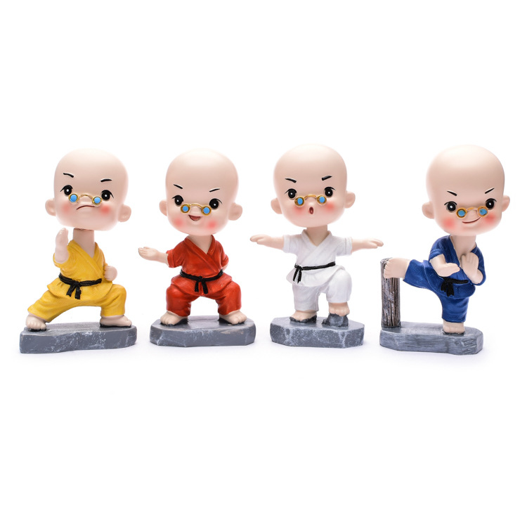 Car Decoration Shaking Head Monk with Glasses Shaolin Kung Fu Monk Martial Arts Boxing Resin Crafts Car Decoration Shaking Head Monk with Glasses Shaolin Kung Fu Monk Martial Arts Boxing Resin Crafts