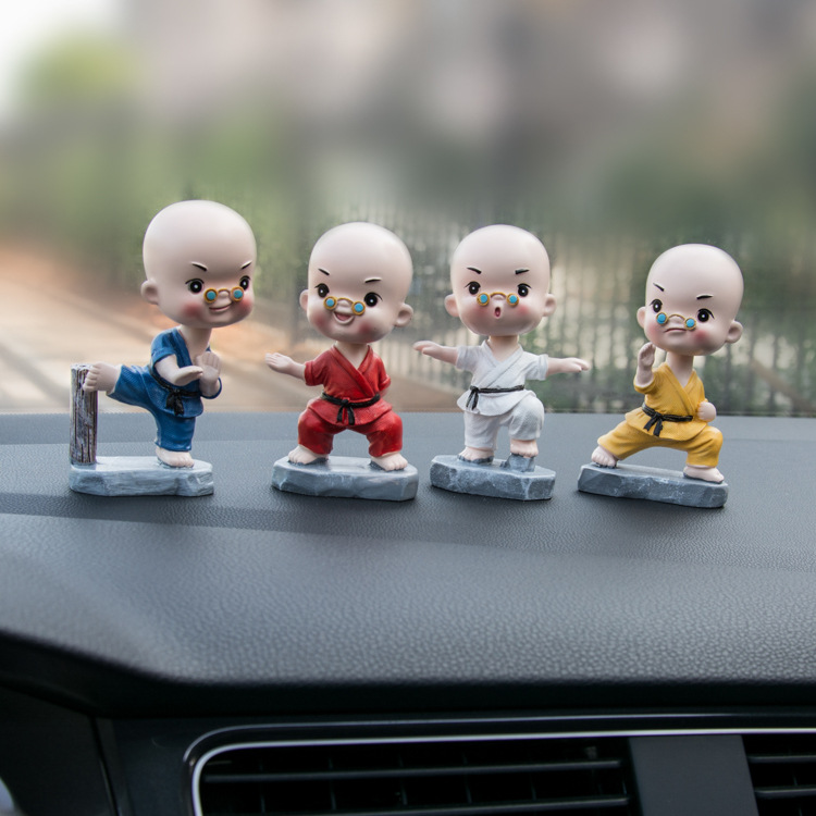 Car Decoration Shaking Head Monk with Glasses Shaolin Kung Fu Monk Martial Arts Boxing Resin Crafts Car Decoration Shaking Head Monk with Glasses Shaolin Kung Fu Monk Martial Arts Boxing Resin Crafts