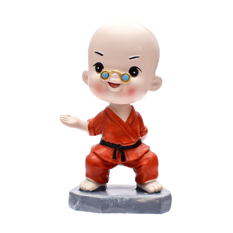 Car Decoration Shaking Head Monk with Glasses Shaolin Kung Fu Monk Martial Arts Boxing Resin Crafts Car Decoration Shaking Head Monk with Glasses Shaolin Kung Fu Monk Martial Arts Boxing Resin Crafts