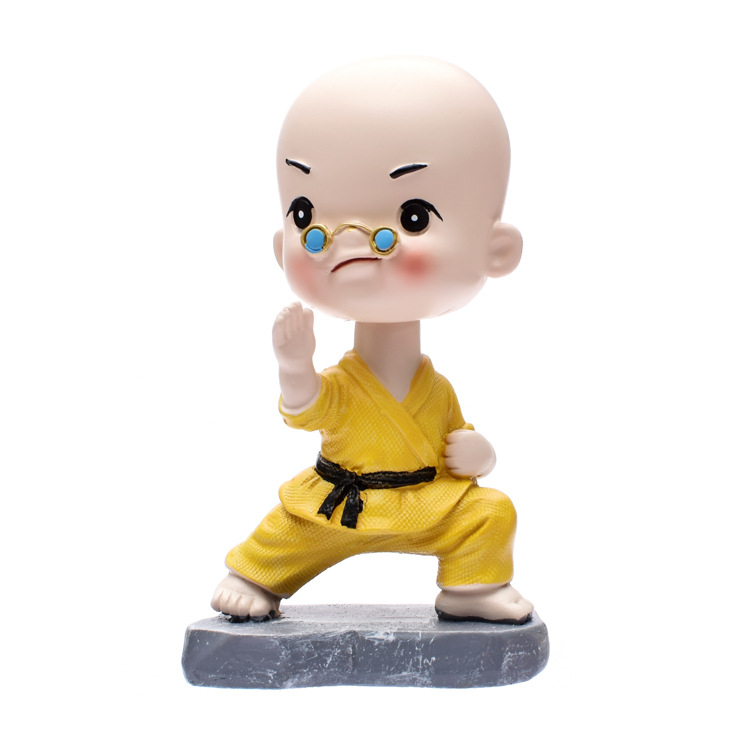 Car Decoration Shaking Head Monk with Glasses Shaolin Kung Fu Monk Martial Arts Boxing Resin Crafts Car Decoration Shaking Head Monk with Glasses Shaolin Kung Fu Monk Martial Arts Boxing Resin Crafts