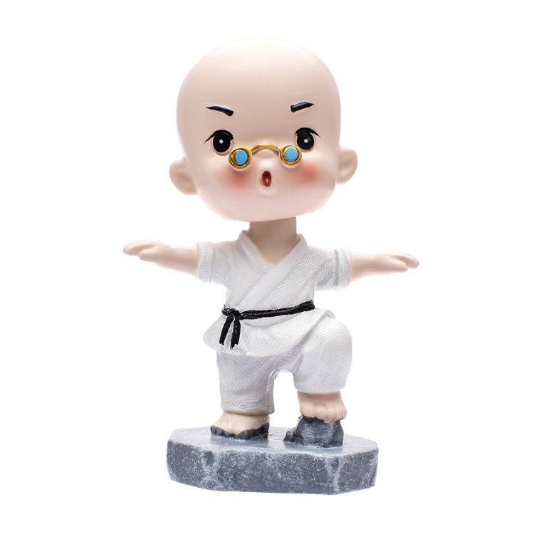 Car Decoration Shaking Head Monk with Glasses Shaolin Kung Fu Monk Martial Arts Boxing Resin Crafts Car Decoration Shaking Head Monk with Glasses Shaolin Kung Fu Monk Martial Arts Boxing Resin Crafts