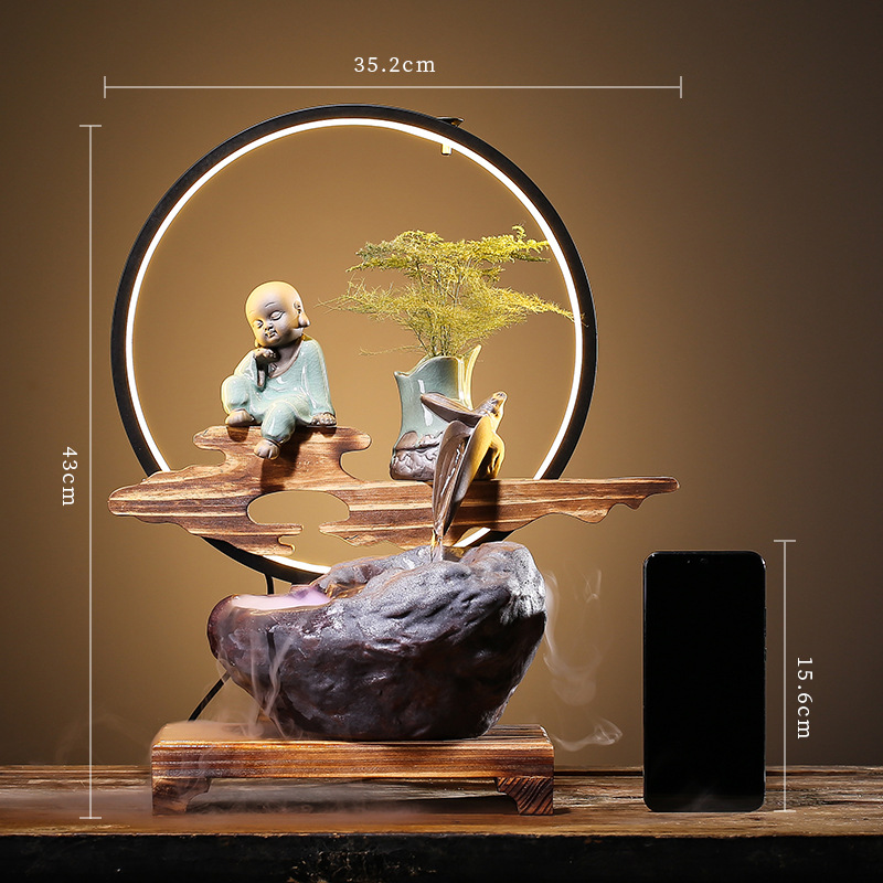 Water Purifier Fountain Humidifier Fortune Fengshui Wheel Living Room Office Home Creative Imported arts and crafts