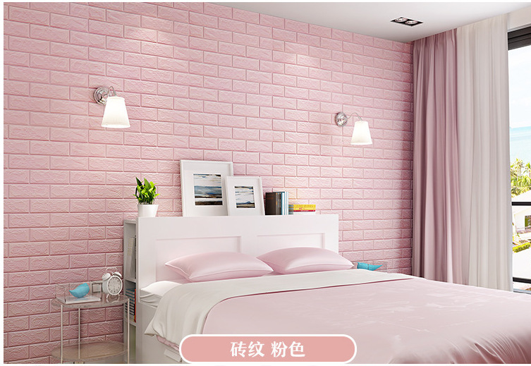 Self-Adhesive 3D Wall Stickers Brick Pattern Wallpaper Background Wall Anti-Collision Foam Soft Bag Bedroom