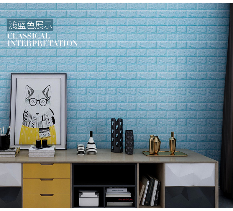 Self-Adhesive 3D Wall Stickers Brick Pattern Wallpaper Background Wall Anti-Collision Foam Soft Bag Bedroom