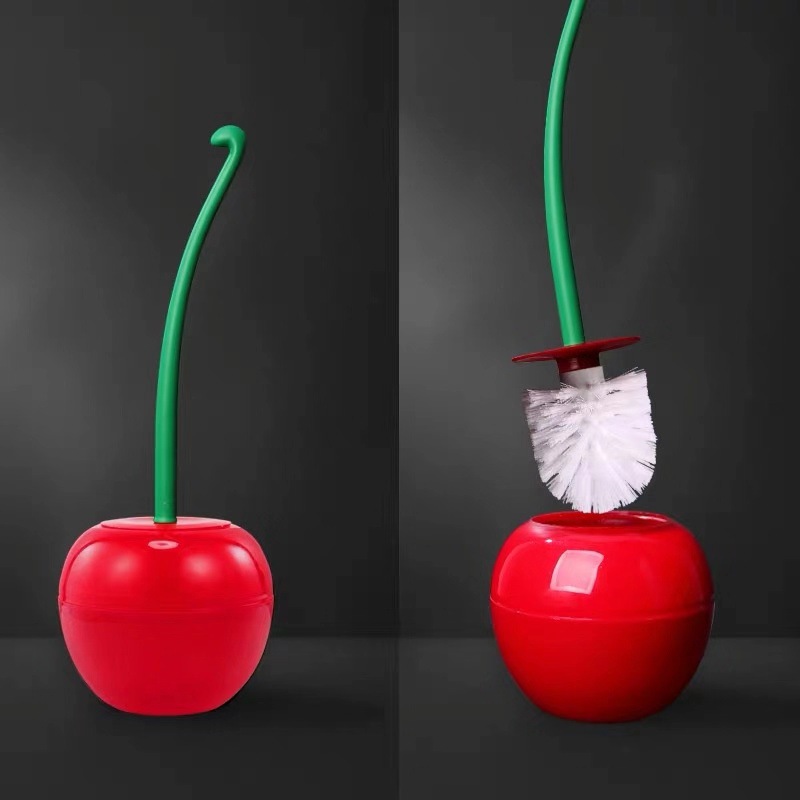 Long Handle Soft Bristles Toilet Brush Cherry Toilet Brush Daily Necessities Popular Creative Toilet brush