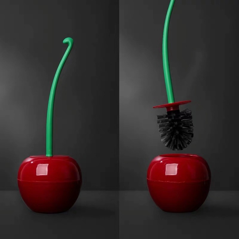 Long Handle Soft Bristles Toilet Brush Cherry Toilet Brush Daily Necessities Popular Creative Toilet brush