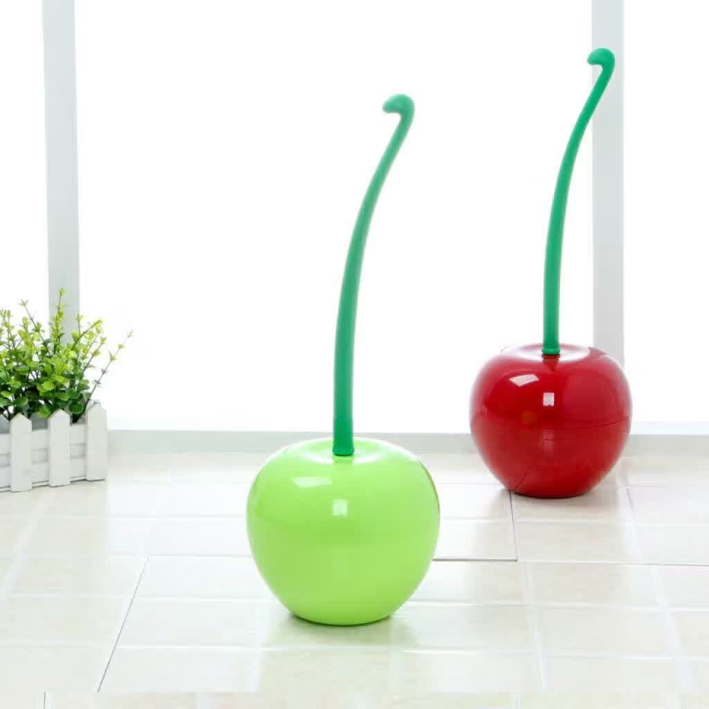 Long Handle Soft Bristles Toilet Brush Cherry Toilet Brush Daily Necessities Popular Creative Toilet brush