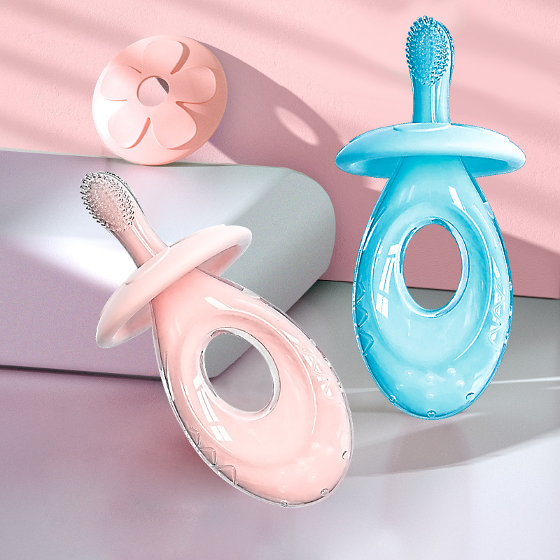Soft Fur Training Teeth Protecting Brush Baby Teether Children Baby Toothbrush Wash Tongue Coating Custom Labeling