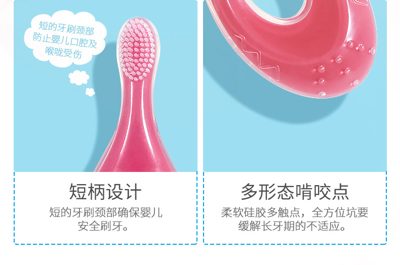 Soft Fur Training Teeth Protecting Brush Baby Teether Children Baby Toothbrush Wash Tongue Coating Custom Labeling